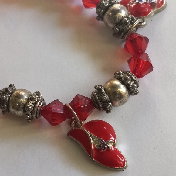 Vtg Red Hat Society Charm Bracelet - Picture 4 of 4